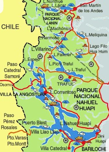 Map of the Route of the Seven Lakes