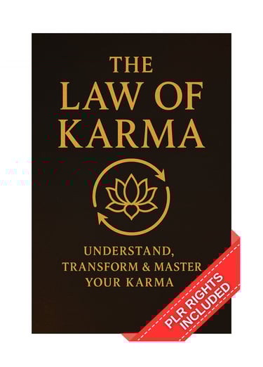 Law of Karma ebook cover – spiritual guide to karma, life lessons, and personal growth, instant PDF 