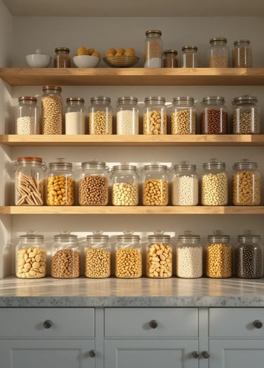 6 Set Glass Pantry Storage Jars with Acacia Airtight Lid - 15oz Thicken Glass Kitchen Canisters with