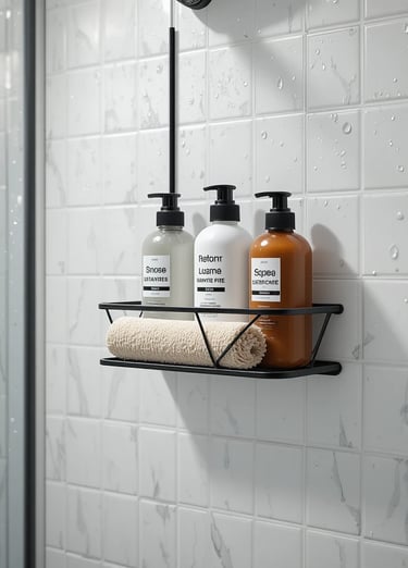 Adhesive Shower Caddy, 5 Pack Rustproof Stainless Steel Bath Organizers With Large Capacity