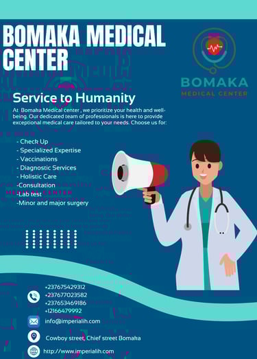 banner showing services of a hospital
