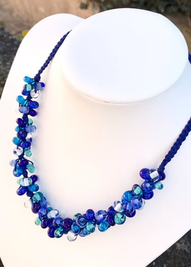 Collier moderne en perles de verre de Murano
