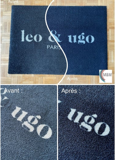 nettoyage en profondeur tapis d'entrée de léo et ugo rouen - m&m services pro