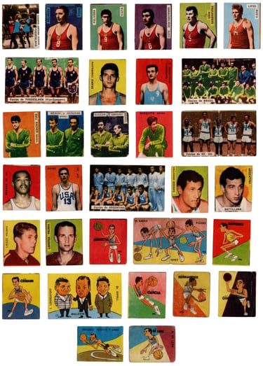 1967 Ediciones Crack Album Los Trico Y Los Pena Basketball Cards 1967 FIBA Championship