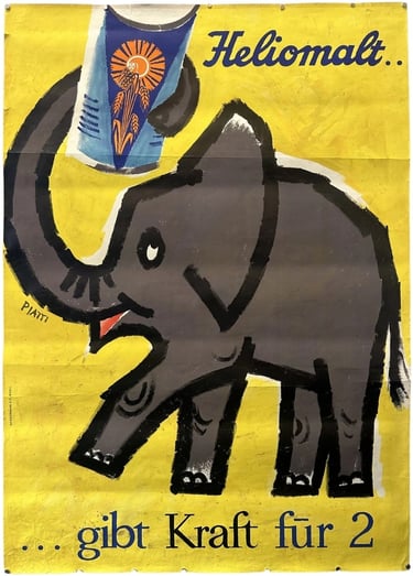 Heliomalt Chocolate Beverage Company Poster Circa 1960