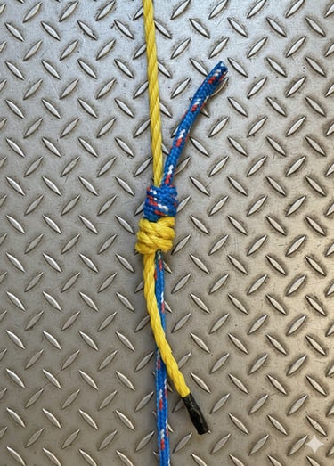 Triple Fisherman's Knot. Best Electrician and Lineman bend for joining ropes