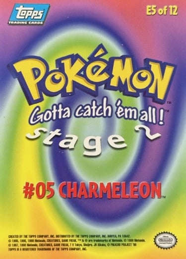 E5 Of E12 Charmeleon Topps Pokémon The First Movie back