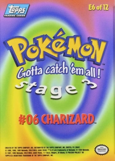 E6 Of E12 Charizard Topps Pokémon The First Movie back