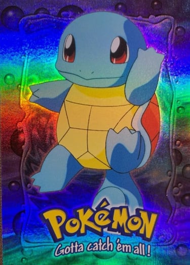 E7 Of E12 Squirtle Topps Pokémon The FIrst Movie rainbow foil