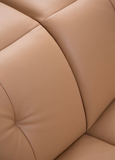 a couch with a brown leather couch and a white couch