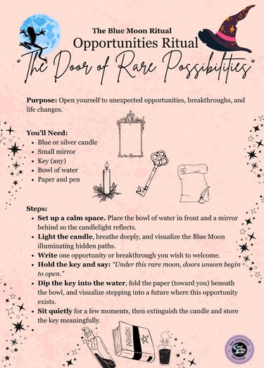 Blue Moon Opportunities Ritual Soul Sisters Tarot
