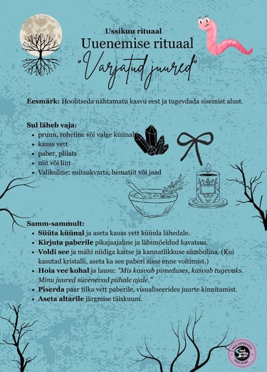Ussikuu rituaal Uuenemise rituaal Soul Sisters Tarot