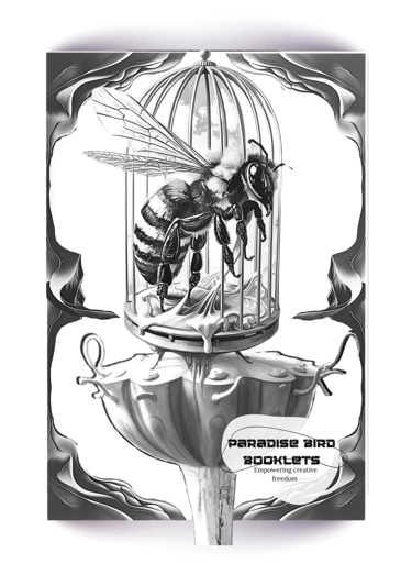 Freebie Art coloring page of a bee in the surrealistic style