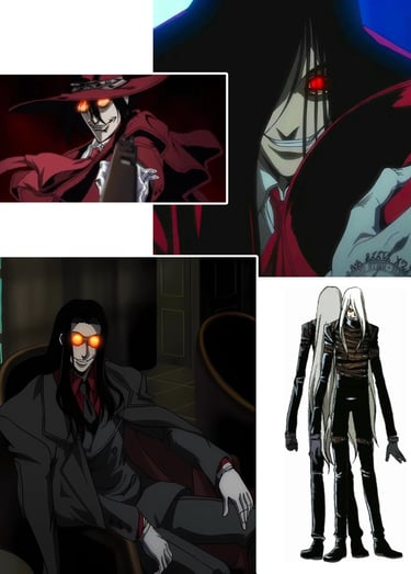 Alucard from Hellsing: different appearances