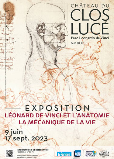 Affiche de l'exposition Léonard de Vinci et l'anatomie la mécanique de la vie