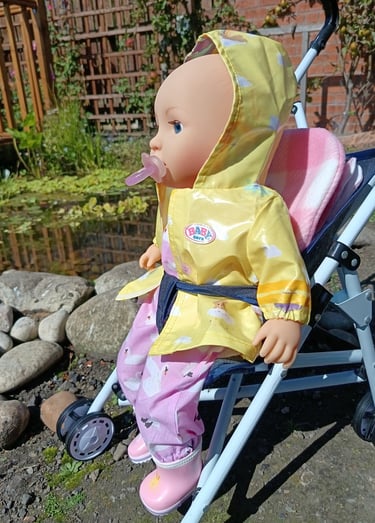 Baby Annabell Mia doll dressed for rain