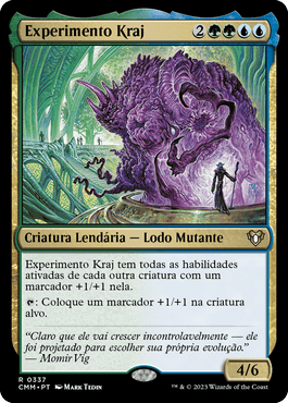 Experimento Kraj Magic: The Gathering card featuring a purple mutant ooze creature in a bio-lab.