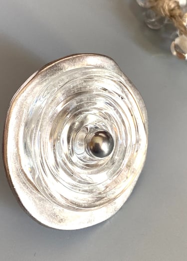 Bague disque de verre Cristal de Murano et son plateau