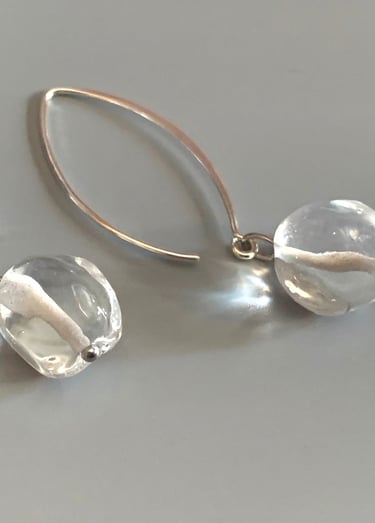 Boucles d'oreilles pépites de verre de Murano aux mille éclats