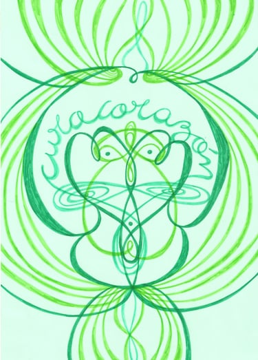 dibujo y poster sobre el chacra corazón.