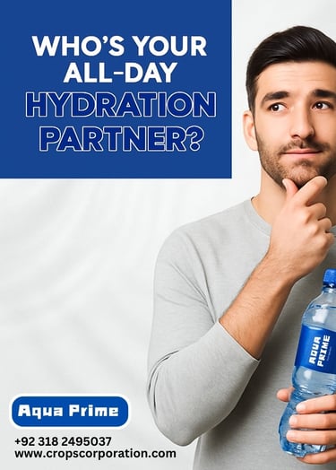 man holding a bottle of mineral water