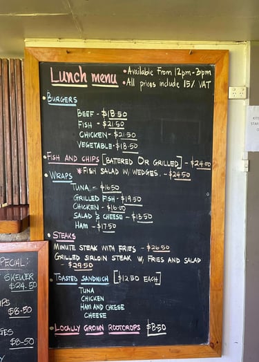 Precios de un restaurante en fiyi