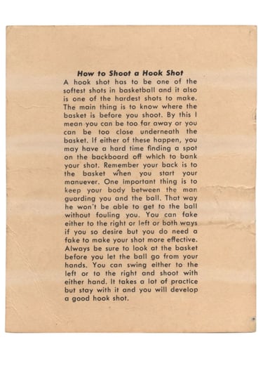 1957-58 Kahn's Wieners Basketball Card Clyde Lovellette (back)