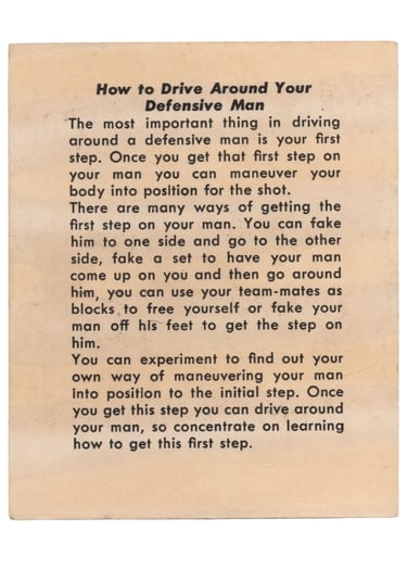 1957-58 Kahn's Wieners Basketball Card Jack Twyman (back)