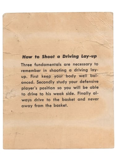 1957-58 Kahn's Wieners Basketball Card Tom Marshall (back)