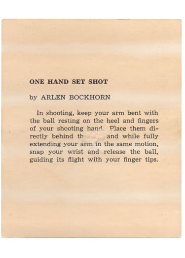 1959-60 Kahn's Wieners Basketball Card Allen Bockhorn (back)