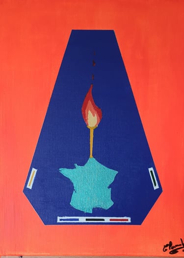 Réf : SUR240519. La France accueille la flamme olympique. 33x44cm. 150€