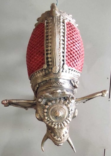 "Handcrafted brass elephant with detailed red painting on the spinal area-Export-grade"