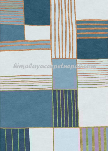 high quality woollen hand woven carpets, rugs- Geometric design - himalayacarpetnepal.com