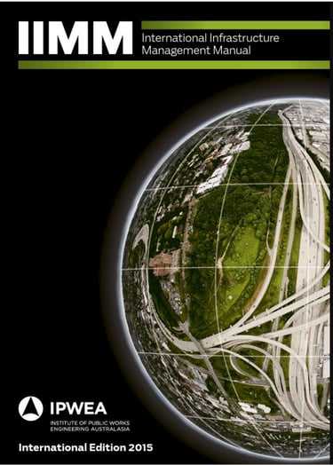 Cover of the 2015 International Infrastructure Management Manual by IPWEA featuring a globe with highway overlays.