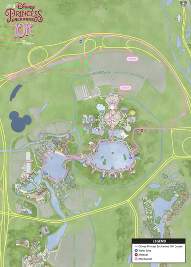 2018 runDisney Princess Half Marathon Weekend Enchanted 10K Course Map