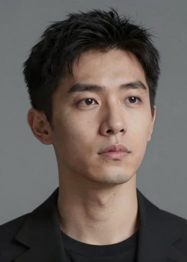 A moody, artistic portrait of the actor looking away from the camera. The background is a soft blur of #333333 gray. Minimalist and professional composition.