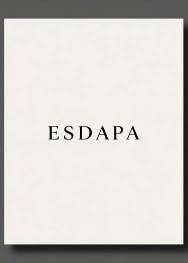A minimalist, high-end photography card layout on a soft off-white background with a thin charcoal gray border and clean, modern typography in the center. European Spanish aesthetic, sophisticated and professional studio lighting.
