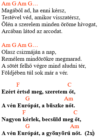 Varga Miklós - zeneszöveg és akkordok 2