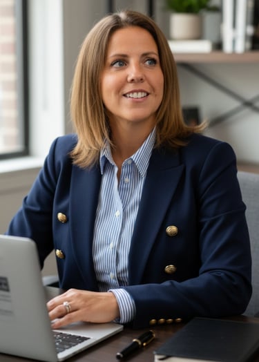 Amy McArdle, PhD, Hudson Valley Real Estate Advisor and leadership coach in a professional workspace