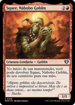 Squee, Nabobo Goblin Magic: The Gathering card featuring a smiling goblin holding a sphere.