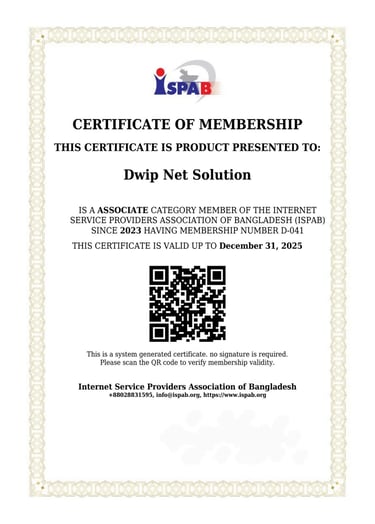 Dwip Net solution ISPAB Licence