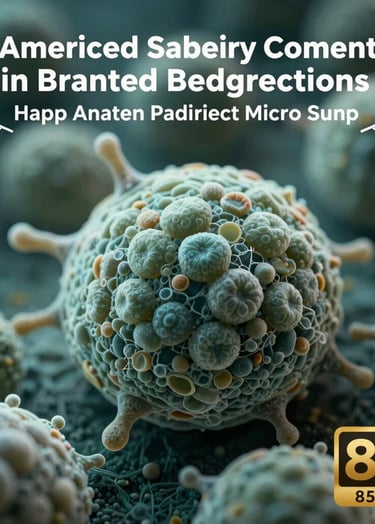 Microscopic footage style photography of organic cells reacting to frequencies. A palette of dusty sage and deep forest teal, with cinematic lighting highlighting the cellular architecture.