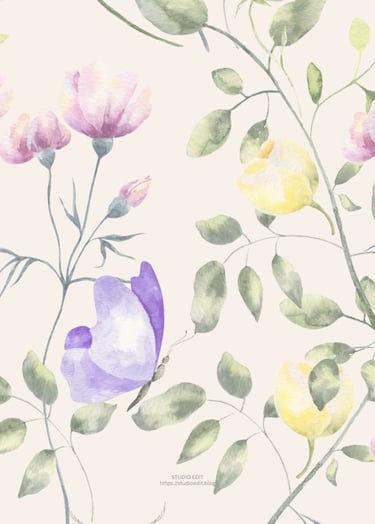 FREE PRINTABLE: Watercolor Floral On Light Orange Invitation/Greeting Card - Back