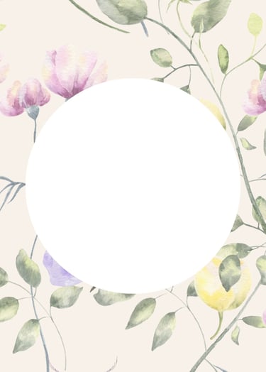 FREE PRINTABLE: Watercolor Floral On Light Orange Invitation/Greeting Card - Front