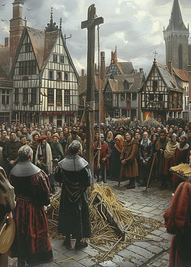 William Tyndale’s execution in a public square in Belgium