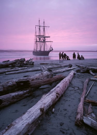 Chatham Islands Shore, Dawn July 4th 1868