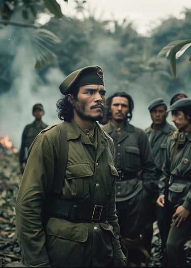 dense jungle clearing where Che Guevara is captured by Bolivian soldiers