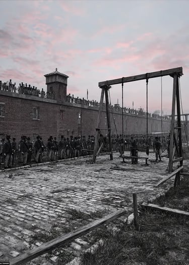  Washington Arsenal Grounds, July 7th 1865: Scaffold Erected