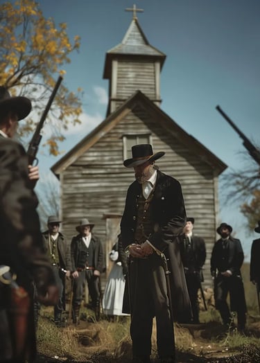 f Calvin Fairbank being seized by rough-looking Kentucky marshals outside a small church