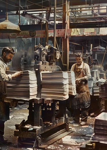 newspaper printing press, churning out the latest edition of Harper’s Weekly